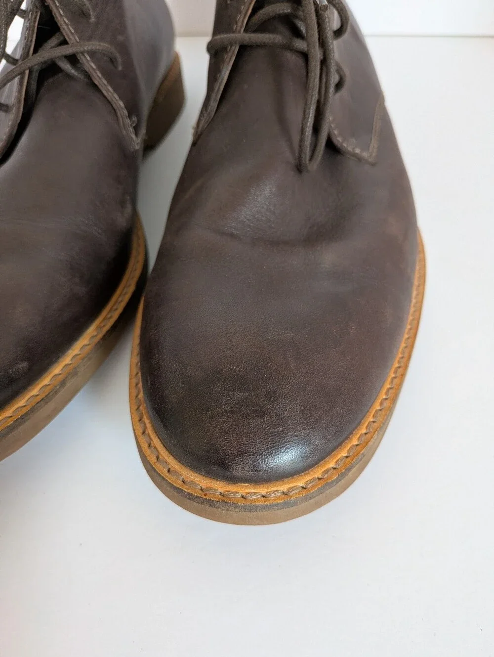 Clarks Men's Atticus Dark Brown Leather Chukka Boots Size 10.5 M